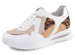 ELENA EDEN Sneaker mit Leo-Print und Metallic-Besätzen WEISS-BEIGE-BRAUN