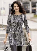 Shirt-Tunika mit Alloverdruck 