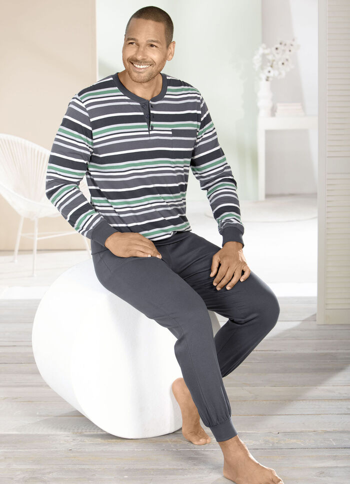 Zweierpack Schlafanzüge mit Knopfleiste und Bündchenabschlüssen 