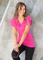 Shirt mit gekänteltem Chiffon-Besatz in 2 Farben PINK