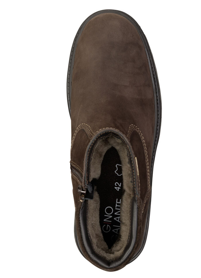GINO GALANTE, gefütterte Herren-Stiefel, Winterschuhe, mit Lammfell BRAUN