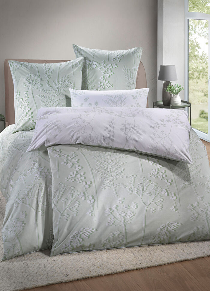 Wendebettw&auml;sche-Garnitur aus 100% Baumwolle GR&Uuml;N