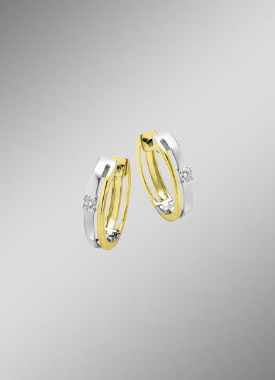 Elegante Klappcreolen mit Brillanten 