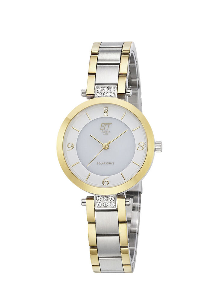 ETT-Solar-Damenuhr mit Edelstahlbandgeh&auml;use 