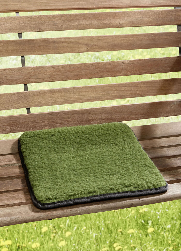 Aufrollbares Schurwoll-Sitzkissen 