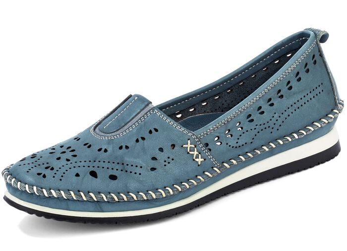 Andrea Conti, sommerliche Damen-Slipper, mit Gummizug JEANSBLEU