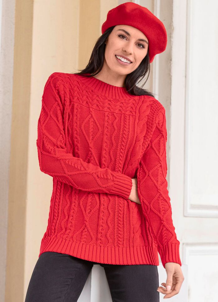 Pullover mit nachhaltig recycelter Baumwolle ROT