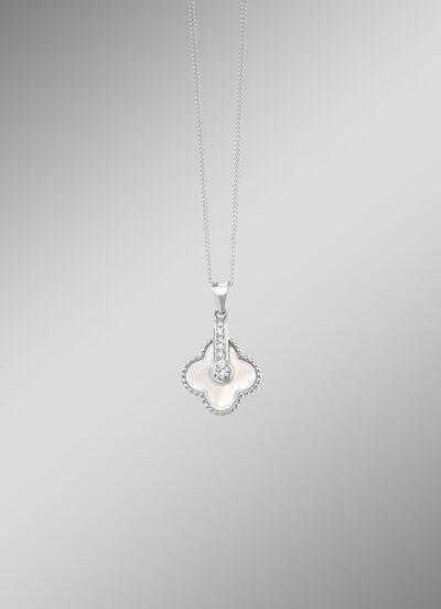 Schimmernder Muschel-Anhänger mit Zirkonia- 