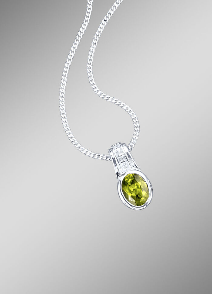 Anhänger mit echt Peridot und synth. Zirkonia 