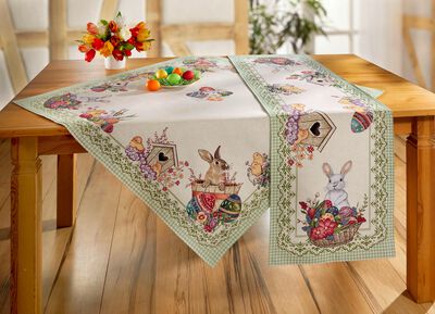 Tisch- und Raumdekoration mit Ostermotiv 