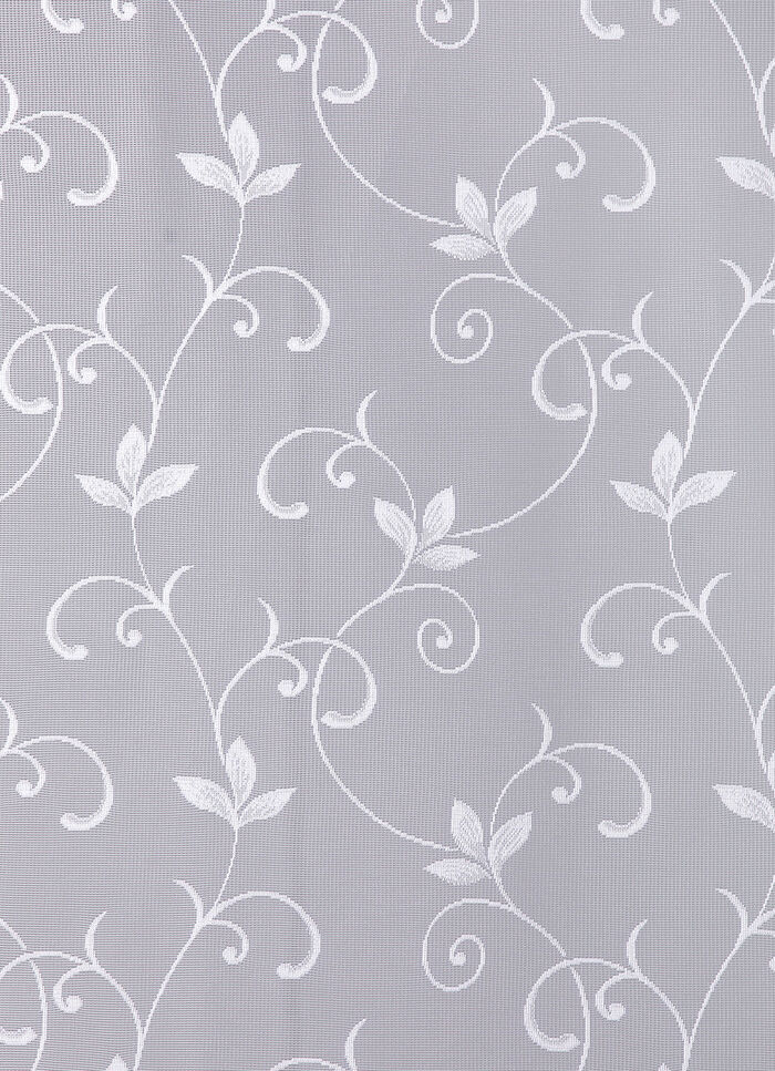 Filigraner Blumenfenster-Store mit gebogten Abschlüssen 