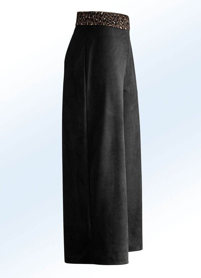 Weich flie&szlig;ende Culotte in Wildleder-Optik SCHWARZ