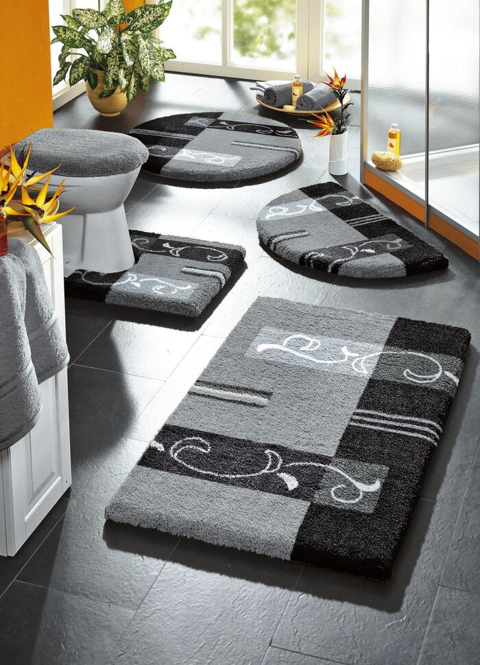 Supersoft Badgarnitur mit rutschhemmender Latexierung GRAU