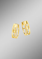 Schicke Klappcreolen mit Citrin und Brillanten 