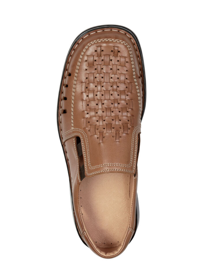 GINO GALANTE, sommerliche Herren-Slipper, mit Gummizug COGNAC