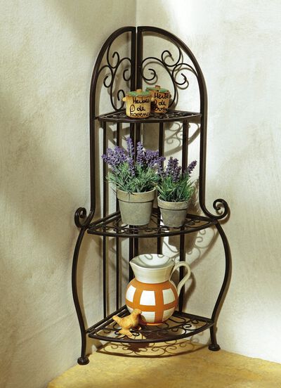 Dekoratives Eckregal aus Eisen 