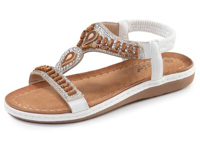 Andrea Conti, stylische Damen-Sandalen, Weite G, mit elastischem Fersenriemchen 