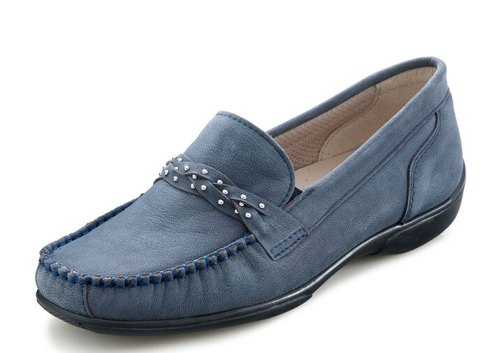 ELENA EDEN, bequeme Damen-Slipper, Weite H, mit herausnehmbarem Fu&szlig;bett JEANS