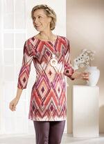 Longshirt mit modisch flachem Halsausschnitt  