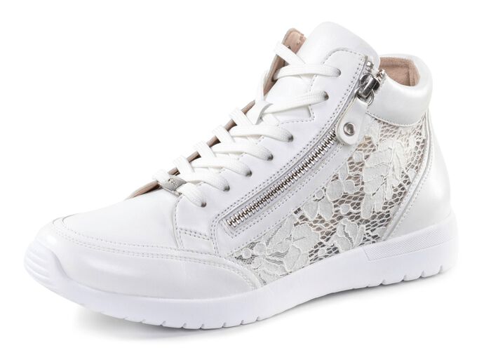 ELENA EDEN, schicke Damen-Boots, Weite G, mit herausnehmbarem Fu&szlig;bett WEISS