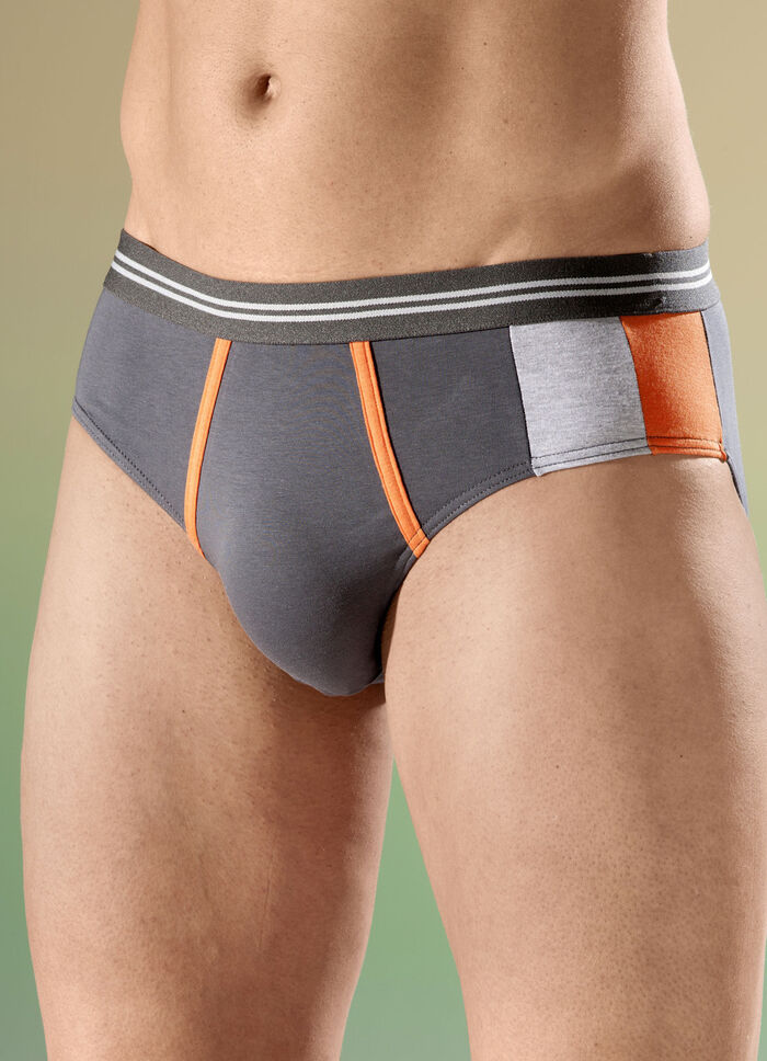 Viererpack Slips mit farbigen Eins&auml;tzen 