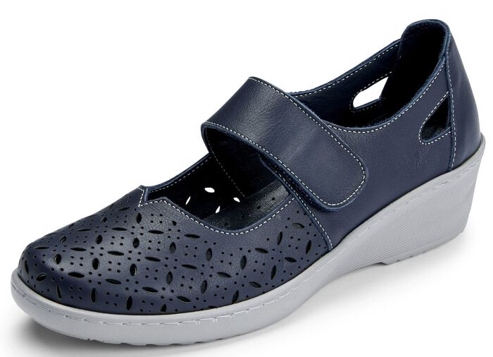 Gemini Slipper aus weichem Rindleder DUNKELBLAU