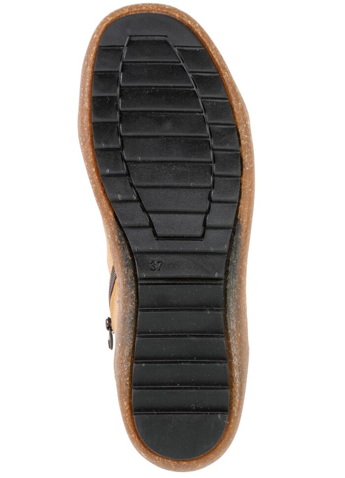 ELENA EDEN Schn&uuml;r-Bootie mit Knitter-Effekt OCKER-BUNT