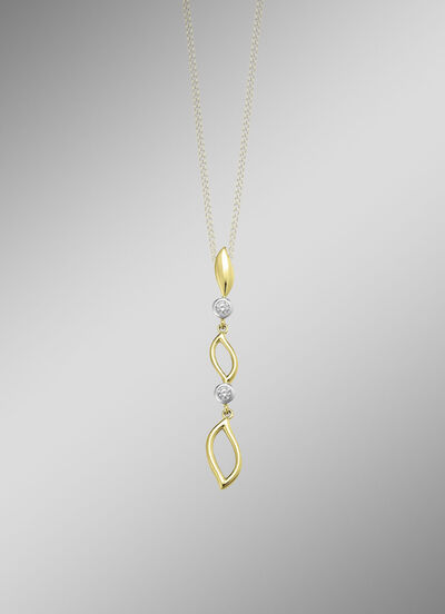 Eleganz in Bicolor: Anhänger mit synth. Zirkonia 