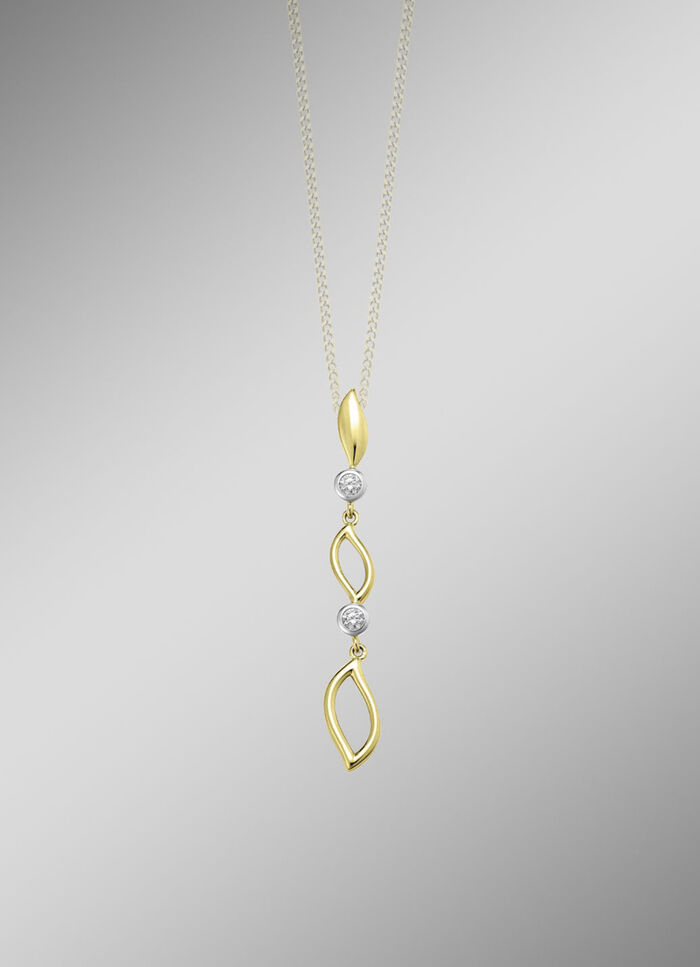 Eleganz in Bicolor: Anhänger mit synth. Zirkonia 