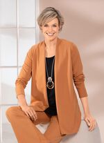 Shirtjacke in verschlussloser Form in 4 Farben CAMEL
