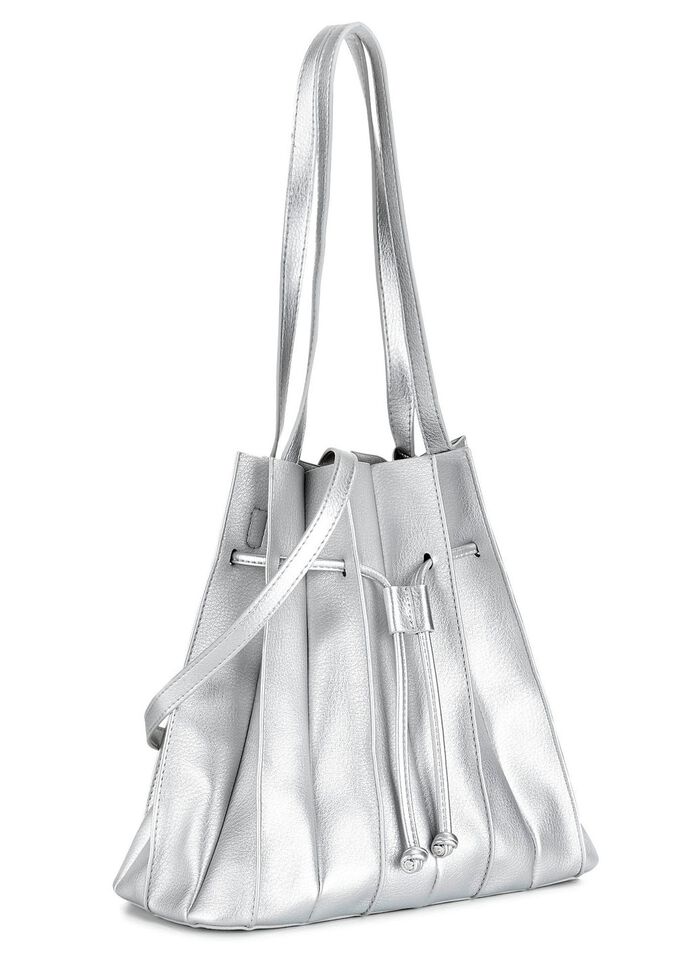 Collezione Alessandro Tasche in toller Plissee-Verarbeitung SILBER