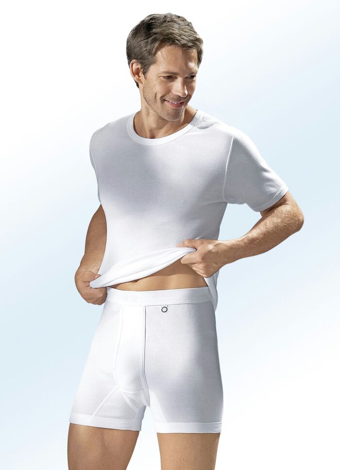 Pfeilring Dreierpack Schlupfjacken aus Feinripp, wei&szlig; 