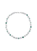 Halskette mit gr&uuml;nen Kristallen 