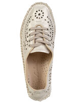 Andrea Conti, sommerliche Damen-Schn&uuml;rschuhe, Weite G, mit herausnehmbarem Fu&szlig;bett MATTGOLD