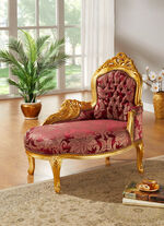 Récamiere mit Massivholzgestell ROT