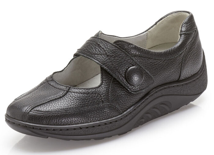 Waldläufer Slipper mit Abrollfunktion SCHWARZ