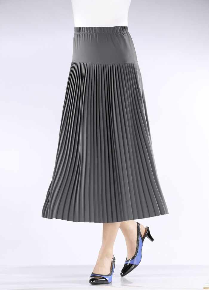 Plissee-Rock mit breiter Passe GRAU