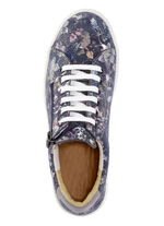 ELENA EDEN Schn&uuml;rschuh aus effektvoll bedrucktem Nubukleder BLAU