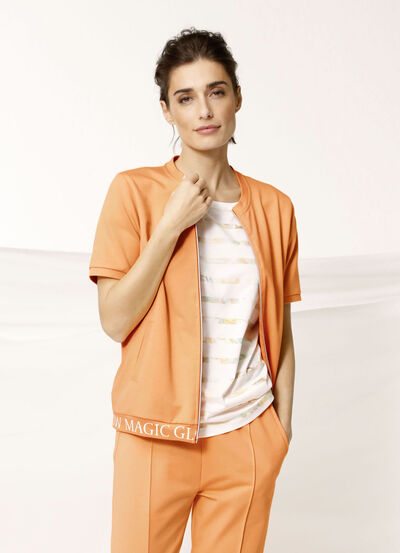 Sweatjacke mit Rippenbündchen 