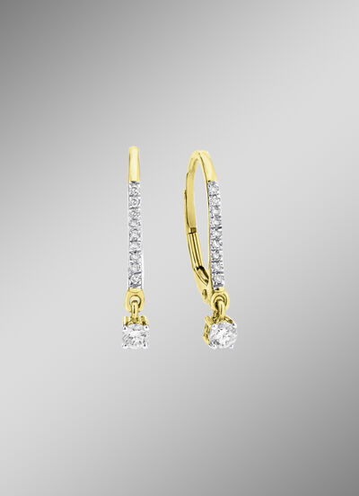 Edle Ohrringe mit 2 Brillanten und 18 Diamanten 