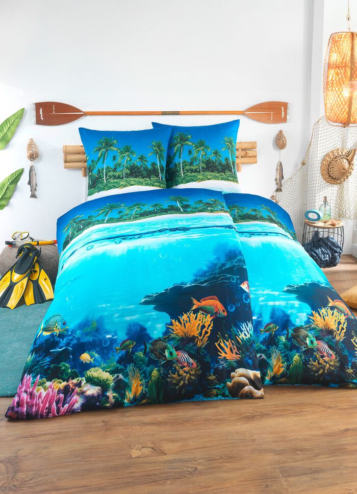 Microfaser-Bettw&auml;sche-Garnitur mit Rei&szlig;verschluss MULTICOLOR