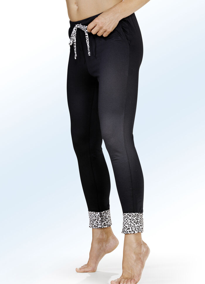 Zweierpack Schlaf- und Freizeithosen aus Bio-Baumwolle mit Umschlag 