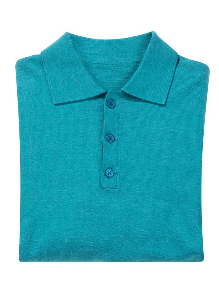 Polopullover mit kurzer Knopfleiste in 4 Farben 