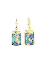 Ohrringe mit beh. Türkis und beh. Perlmutt 