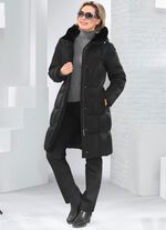 Daunen-Kurzmantel mit fester Kapuze 