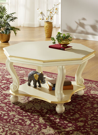 Couchtisch mit Verzierungen aus echtem Blattgold 