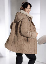 Jacke mit Kunstpelz-Besatz am Kragen 