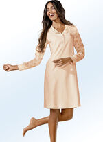 Zweierpack Nachthemden mit Knopfleiste und B&uuml;ndchenabschl&uuml;ssen 1X APRICOT-BUNT, 1X PASTELLGR&Uuml;N-BUNT