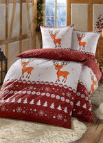 Flanell-Bettw&auml;sche-Garnitur mit Rei&szlig;verschluss 