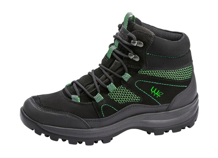Waldl&auml;ufer Schn&uuml;r-Stiefelette mit Klimamembrane SCHWARZ-GR&Uuml;N